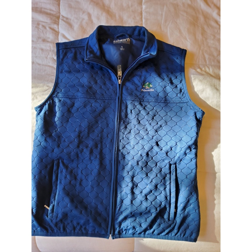 Ashworth Weather systems blue zip up vest Size Large